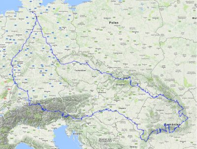 Tourverlauf Kradmelder24-Karpatentour 2017