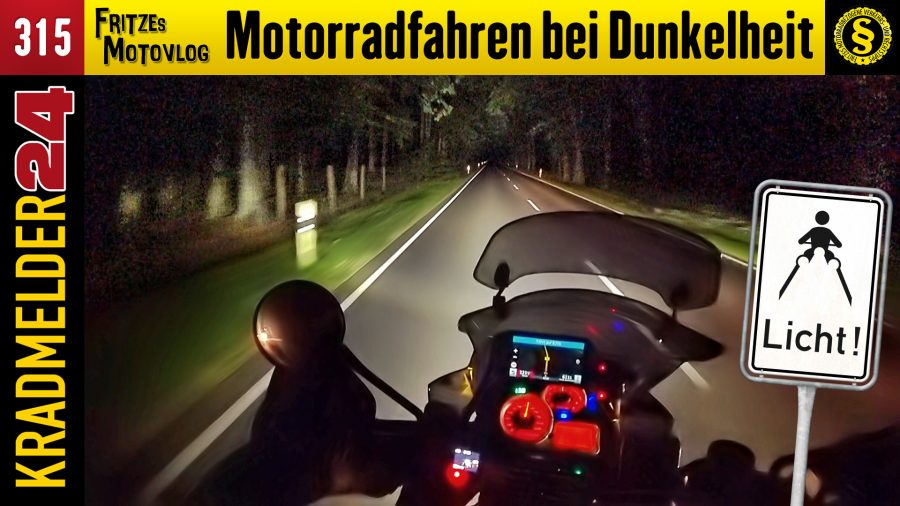 Motorradfahren bei Dunkelheit